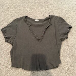 Garage Charcoal Button-Up Women's Tee